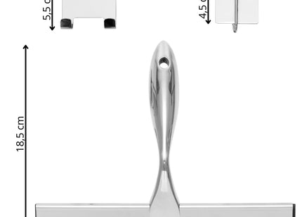 Douchewisser - Raamwisser - Incl. Ophang Haak - Badkamer Accessoires - Zilver - 25 x 18,5 Cm