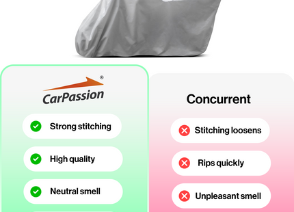 CarPassion Motorhoes - Beschermhoes - Waterdicht & Vorstbestendig - Maat L - Grijs - 248 x 104 x 130 cm
