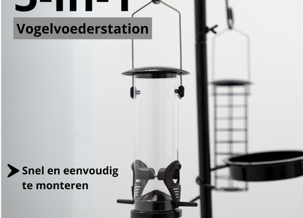 Vogelvoederstation - Voedersilo - Voerbak - 5 Delig