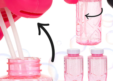 Bellenblaasmachine - Bellenblaas Pistool - Bellenblazer - Bubble gun Volledig Elektrische Bubbel Gun met Reservoir - Roze -Led Verlichting