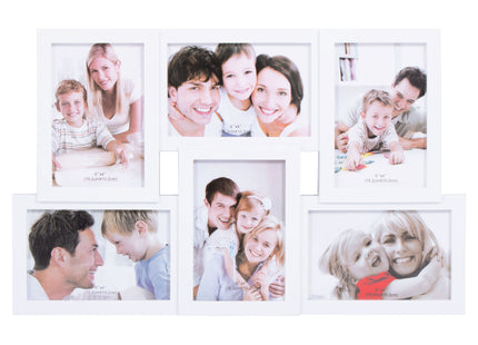 Fotolijst - 6 Foto's - Collage - Staand/Liggend - 44 x 28 cm - Wit
