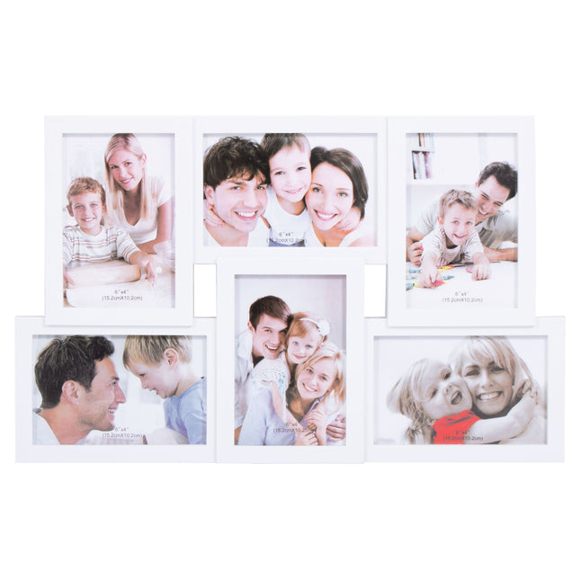 Fotolijst - 6 Foto's - Collage - Staand/Liggend - 44 x 28 cm - Wit