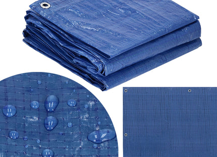 Afdekzeil | Dekzeil | Zeildoek | Waterdicht | PVC | 6 x 8 m | 60 g/m2 | Blauw