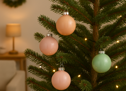 Kerstballen Glas | 12 Stuks | Glas | Pastel |  Ø 57 mm