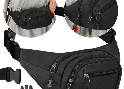 Heuptas - Fanny Pack - Crossbody - Schoudertas - Zwart - 35 x 15 x 6 cm