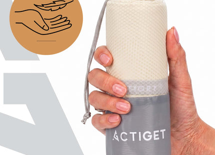 Strandlaken | Badlaken | Sneldrogend | Strandhanddoek | Microvezel | 180 x 100 cm | Beige