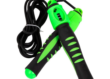 Springtouw | Sport Springtouw | Fitness Springtouw | Verstelbaar | Stappenteller | Groen 275 cm