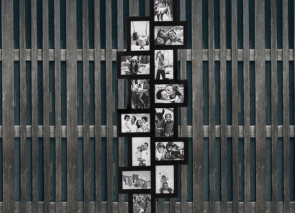 Fotolijst - 14 Foto's - Collage - Staand/Liggend - 118 x 36 cm - Zwart