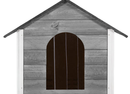 Hondenhuis - Hondenhok  - Geïsoleerd - Voor Buiten - Weersbestendig - Hout -Grijs