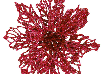 Kunstbloem - Kunststof - Roze - Glitters - 13 cm