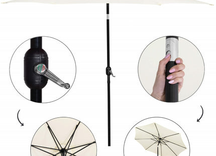 Parasol | Parasols | Kantelbaar | Met Ventilatie | Geeltint | 300 cm