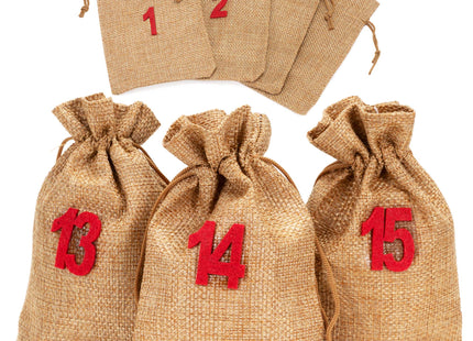 Adventskalender | 24 lades | Stof | Zakjes