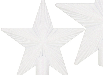 Kerstboom Piek | Ster | 21 cm | Wit | Glitter