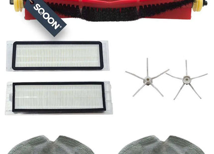 SQOON® Vervangingsset geschikt voor Roborock S5/S6 serie - 7-delige onderhoudskit voor robotstofzuiger - Gelijk aan originele onderdelen - Voor grondig en regelmatig onderhoud