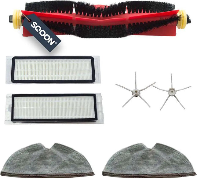 SQOON® Vervangingsset geschikt voor Roborock S5/S6 serie - 7-delige onderhoudskit voor robotstofzuiger - Gelijk aan originele onderdelen - Voor grondig en regelmatig onderhoud