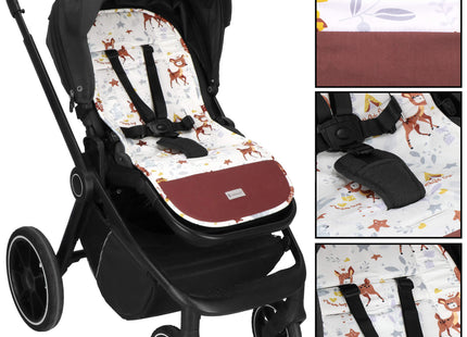 Inlegkussen - Kinderwagenmatras - Kinderwagen Accessoires - Katoen - Polyester - Dieren - Veelkleurig - 37 x 78 cm