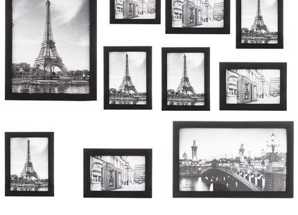 Fotolijsten - Set van 10 - Fotolijst - Fotocollage - Collage - Zwart