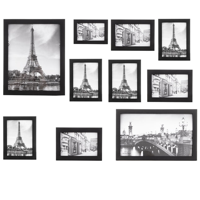 Fotolijsten - Set van 10 - Fotolijst - Fotocollage - Collage - Zwart