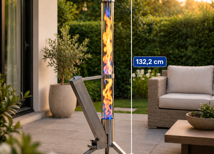 Muntel® Pellet Terras Heater - Terrasverwarmer - Outdoor - Heater - Fire Tube - Pallet - RVS - 34x 44.8x 132.2Cm