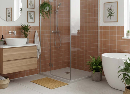 Badkamermat - Antislip - Sneldrogend -Bruin - Bamboe - 80 x 50 cm