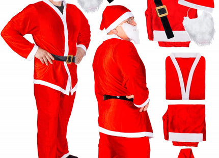 Kerstman Kostuum | 5-Delig | Rood/Wit