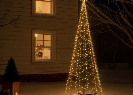 Galaxy LED Kerstboom - Vlaggenmast Verlichting - Inclusief Mast - 5 Meter - Warm wit - 840 LED - Ø 166cm