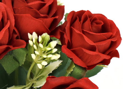 Kunstboeket - Sierboeket - Decoratief - Rozen - Decoratief -Rood - 10 Stuks