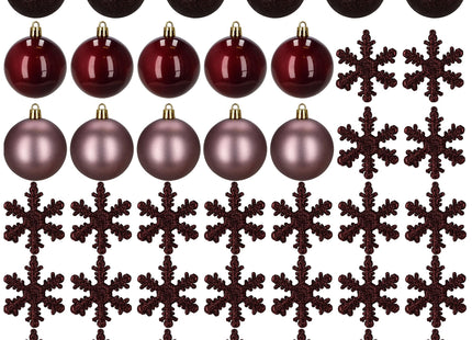 Kerstballen | 40 Stuks | 5/6/7 cm | Violet