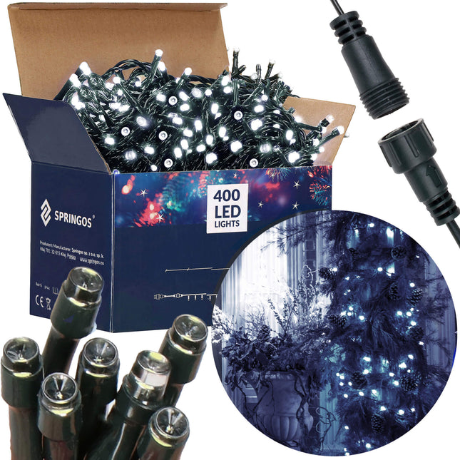 Kerstboomverlichting | Met 400 LED Lampjes | 24 M | Koud Wit