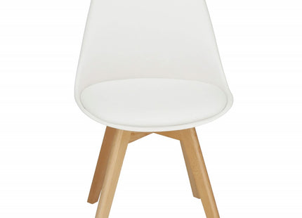Eetkamerstoel - Gestoffeerd - Wit- 82 x 44,5 x 41 CM