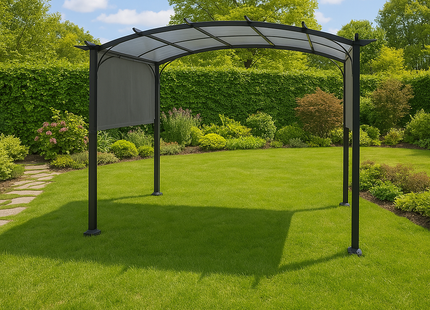 Pergola - Waterdicht - Polyester - Staal - Tuin - Zwart - 300 x 360 x 250