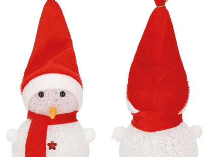 Kerstversiering | Kerstdecoratie Voor Binnen | Kersthanger | Sneeuwpop | Lichtgevend | Rood