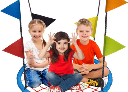 Nestschommel | Schommel Kinderen | Kinderschommel | Maximale Belasting 200 kg | Inclusief Vlaggetjes | Blauw/Rood