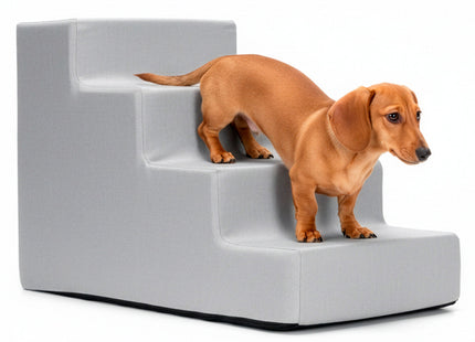 Hondentrap - Hondenloopplank - 4 Hellingen - Opstapje - Voor Grote en Kleine Honden - Zachtgrijs - 40 Cm