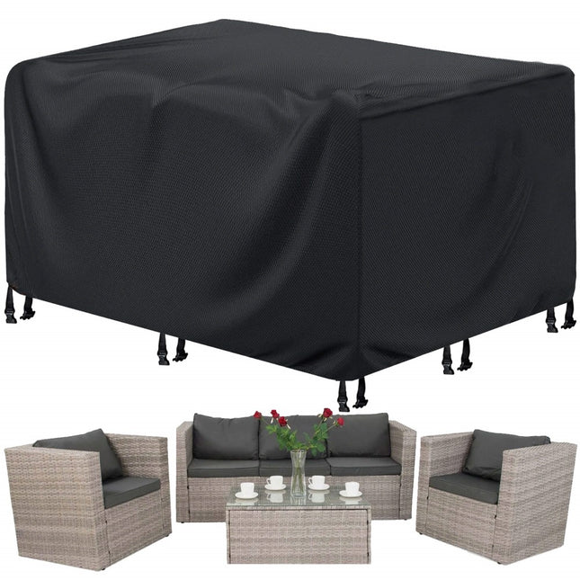 Tuinsethoes | Beschermhoes Tuinset | Hoes Tuinset | Waterbestendig | 242 x 162 x 100 cm | Zwart