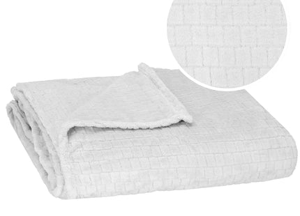 Plaid | Sprei | Deken | 130 x 180 cm | Pluche | Lichtgrijs