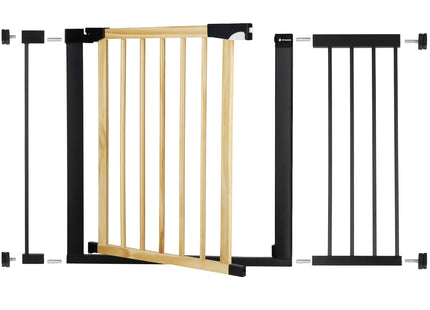 Traphekje | 75 - 117 cm | Traphek | Veiligheidshekje | Metaal | Hout | Zwart/Bruin