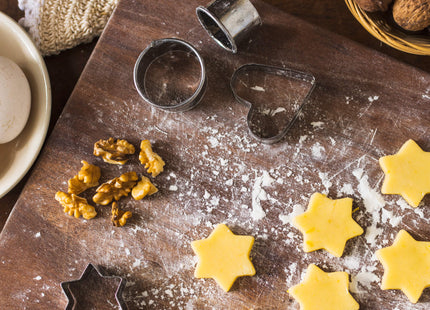 Koekjesvormen - Uitsteekvorm - Kerstkoekjes - Zilver- 12 Stuks