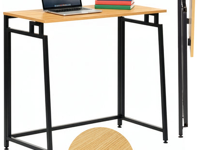 Bureau – Werkbureau – Computer Bureau – Bureautafel – Opklapbaar – 80 X 75 X 40 CM – 30 Kg - industriële - Zwart/Bruin