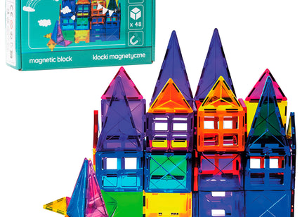 Springos® Magnetisch speelgoed - Speelgoed Kasteel - 48 Stuks - Montessori speelgoed - Speelgoed kinderen