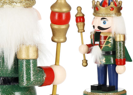 Notenkraker Kerst | Houten Soldaat | Kerstversiering | Multicolor | 15,5 cm