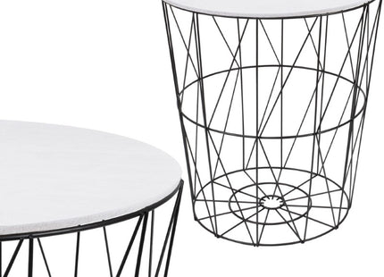 Salontafel | Salontafel Rond | Bijzettafel | 1 Stuk | 45 cm | Zwart/Wit