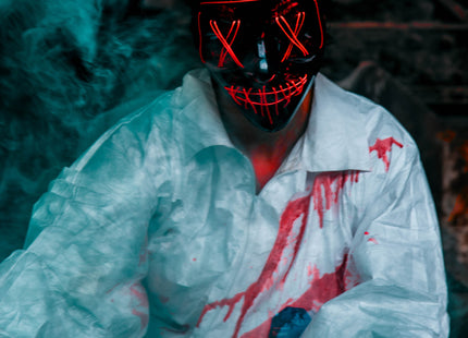 Masker -  Halloween - LED-Licht - Lichtgevend - Rood/Zwart