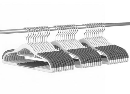 Kledinghangers | Kledinghanger | 30 Stuks | Anti-slip | Grijs/Wit