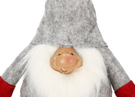 Kerstkabouter - Kerstversiering - Grijs - 38 cm