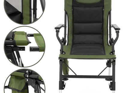 Campingstoel | Visstoel | Opvouwbaar | Groen | Staal | Polyester |  81 x 57 x 100 cm | 140 Kg