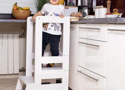 Leertoren Montessori | Leertoren Keukenhulp | Keukentoren | Leertoren Peuters | Stabiel | Wit