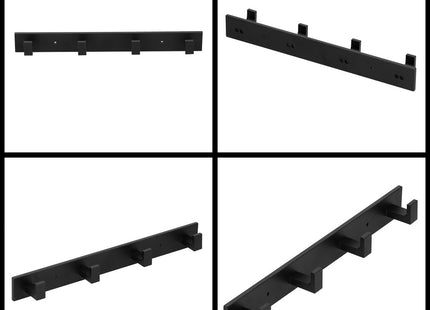 Ophanghaken | Wandhaken | Handdoekhaak | 4 Haken | Zwart