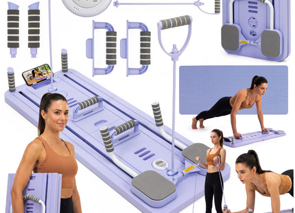 Pilates Reformer - Pilates Board - Buikspiertrainer - Fitnesstrainer - Multifunctioneel - Opvouwbaar - Paars - 150 Kg