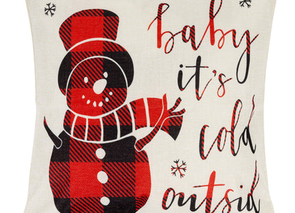 Sierkussenhoes | Kussenhoes | Kussensloop | Woonaccessoires | 40 x 40 cm | 4 Stuks | Kerstpatronen | Wit